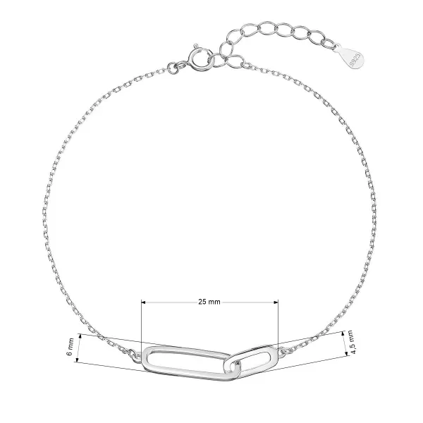 Stříbrný náramek dva oválky 63012