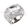 Stříbrný prsten s velkým krystalem bílý 735800.1 crystal