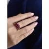 Stříbrný prsten s krystaly Swarovski červený 35014.3 cherry