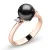 Dámský prsten růžové zlato 585/1000 přírodní diamant 0.050 ct perlový 10888-CV-Black