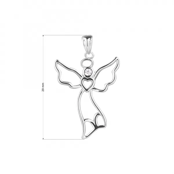 Stříbrný přívěsek anděl se zirkonem 14041.1 crystal
