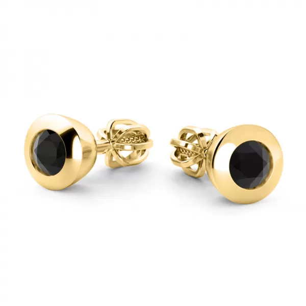 Zlaté náušnice s diamanty 0,50 ct 10976-ZL-Black