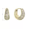 Stříbrné pozlacené náušnice kruhy se Swarovski krystaly bílé 31306.1 gold