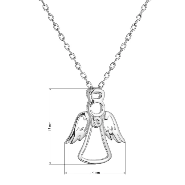 Stříbrný náhrdelník anděl se zirkonem 12104.1
