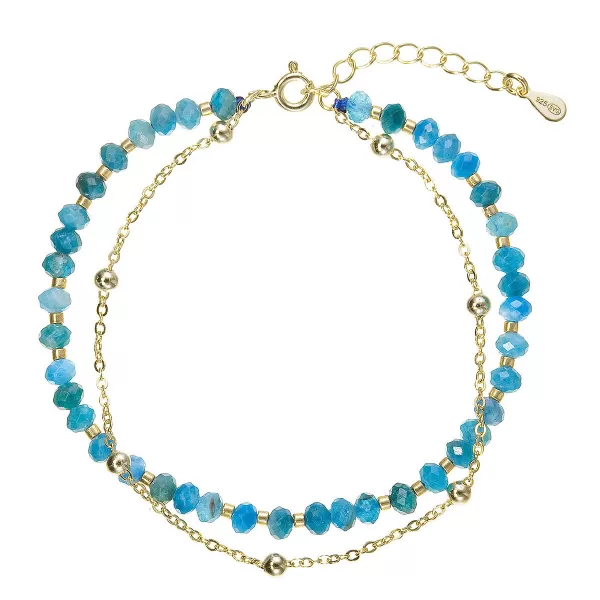 Pozlacený dvojitý náramek s apatity 13115.3