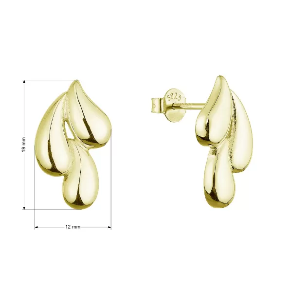 Pozlacené stříbrné náušnice stékající kapky 61083