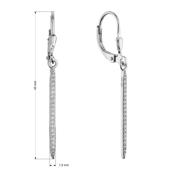 Stříbrné náušnice visací úzké dlouhé 11699.1
