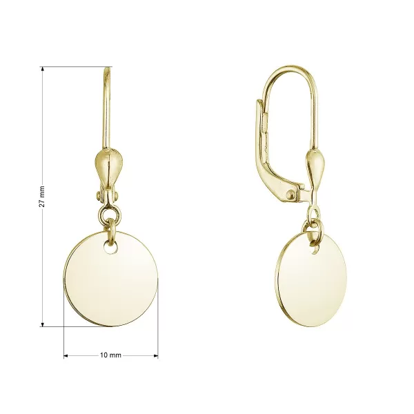 Pozlacené stříbrné náušnice placičky 61134