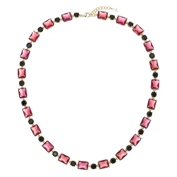 Luxusní pozlacený náhrdelník s barevnými zirkony 12188.3