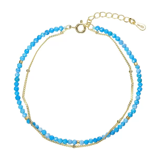 Pozlacený dvojitý náramek s barvenými howlity 13114.3