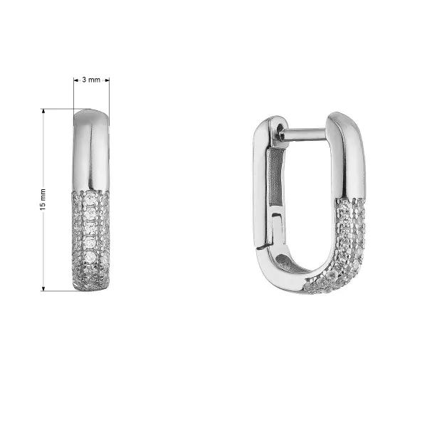 Stříbrné náušnice hranaté oválky 11782.1