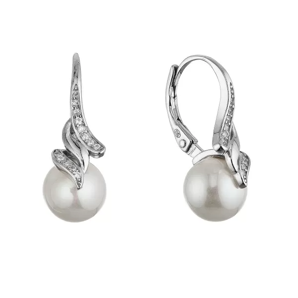 Stříbrné elegantní náušnice s shell perlou 11688.1