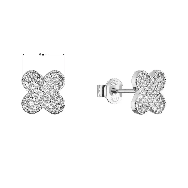 Stříbrné náušnice čtyřlístky 11763.1