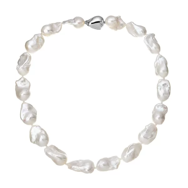 Stříbrný perlový náhrdelník baroko 22061.1