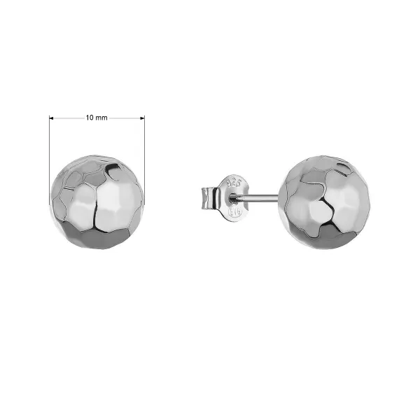 Stříbrné náušnice pecky tvarovaná kulička 61144