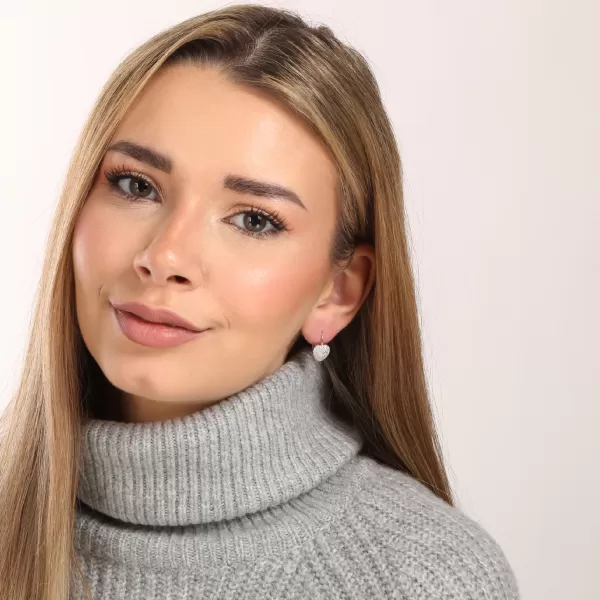 Stříbrné náušnice třpytivé srdce 11714.1