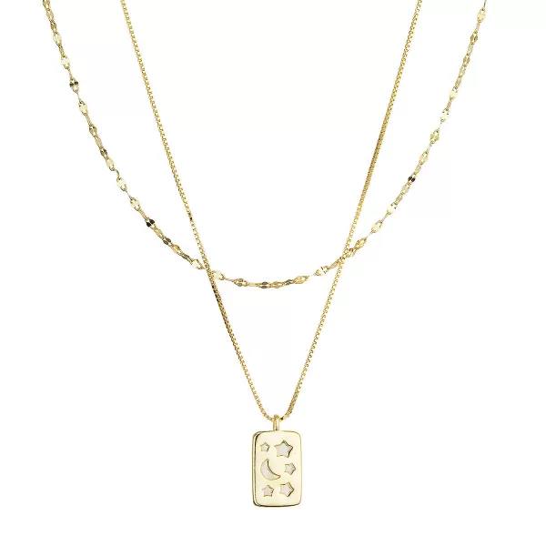 Pozlacený dvojitý náhrdelník s bílou perletí 12155.1