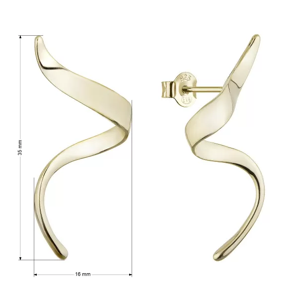 Pozlacené náušnice vlnky 61149