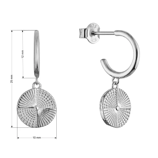 Stříbrné náušnice s visací placičkou 61169