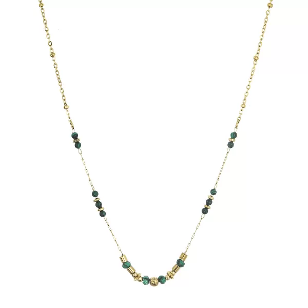 Náhrdelník ocelový s africkým malachitem 42031.3