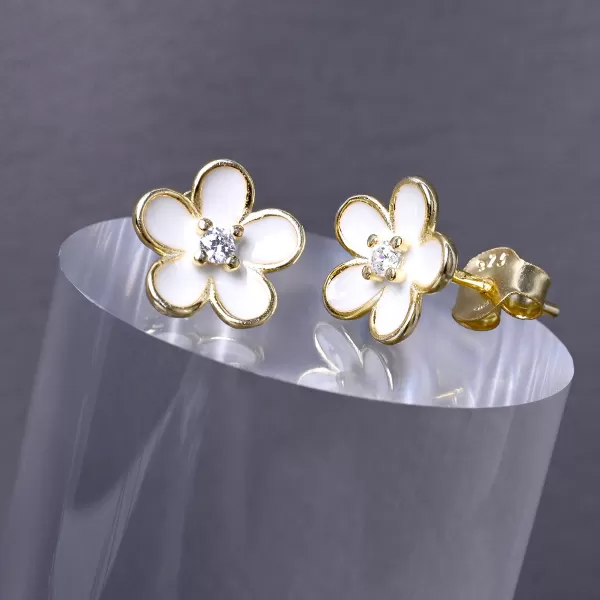 Pozlacené náušnice kytičky 11753.1