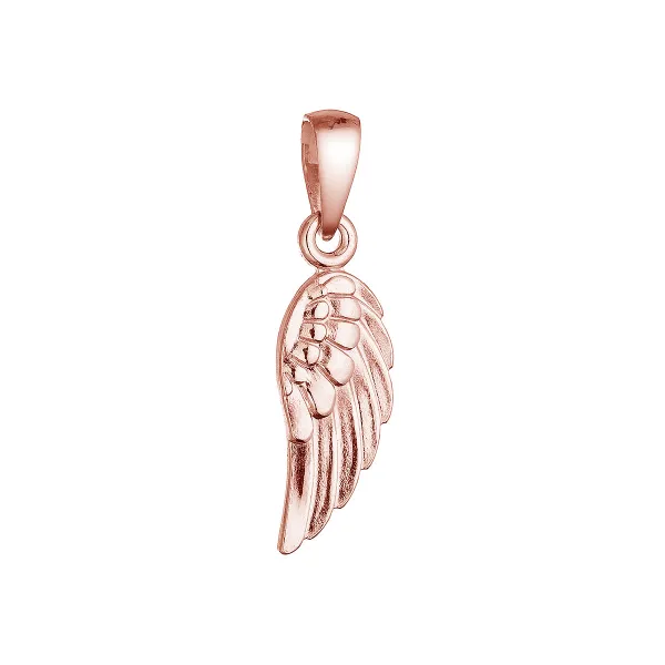 Pozlacený stříbrný přívěsek andělské křídlo 64088 rose gold