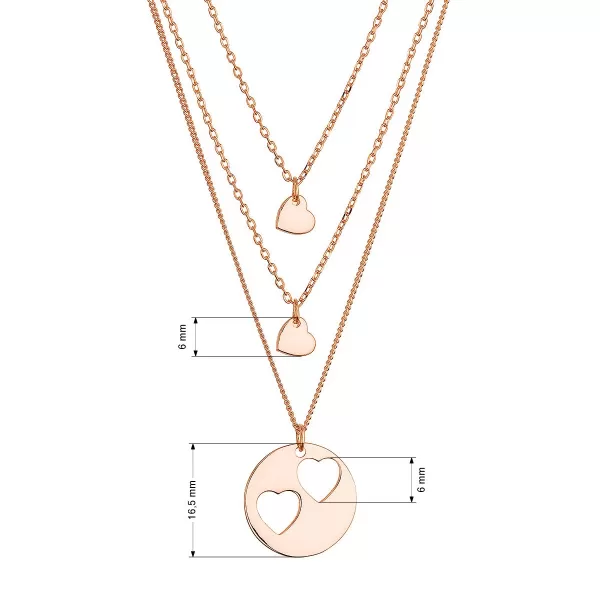 Pozlacený stříbrný set náhrdelníků pro maminku a dvě dcery 62048 rose gold