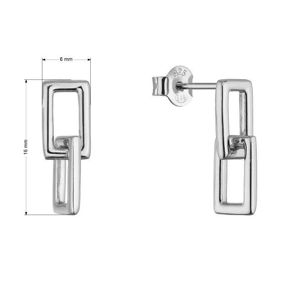 Stříbrné náušnice dvojité obdélníky 61150