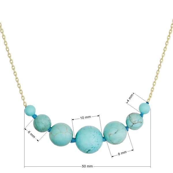 Pozlacený náhrdelník s tyrkysem 12187.3