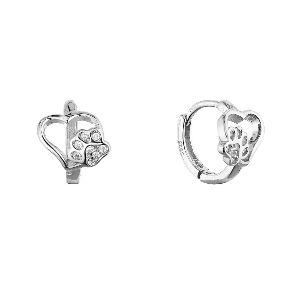 Stříbrné náušnice kruhy s tlapkami 11758.1