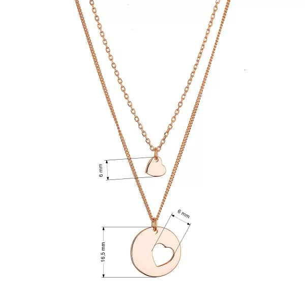 Pozlacený stříbrný set náhrdelníků pro maminku a dceru 62047 rose gold
