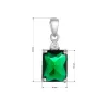 Stříbrný přívěsek zelený obdélníček 14072.3 green