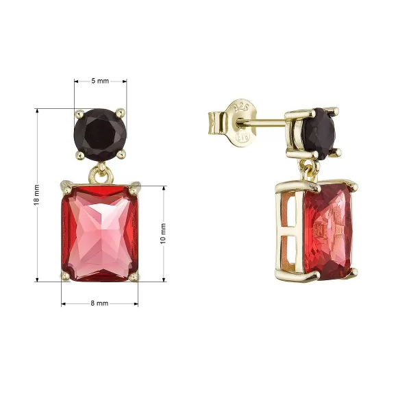 Pozlacené náušnice s barevnými zirkony 11792.3
