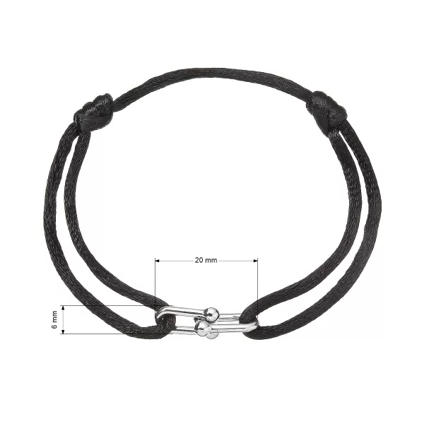 Kabbalah náramek se stříbrnou ozdobou 13094.3 black