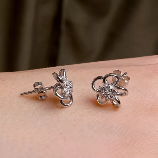 Stříbrné náušnice kytičky 11754.1
