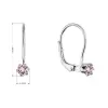 Stříbrné visací náušnice s Preciosa krystalem 31322.3 lt. rose