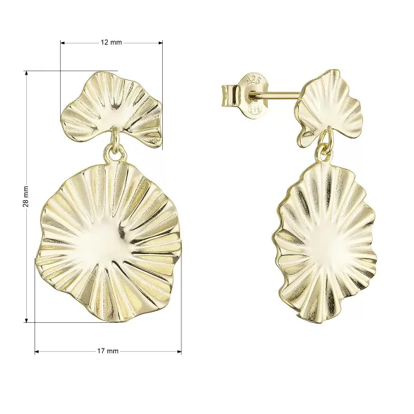 Pozlacené náušnice s elegantním vlnitým designem 61170