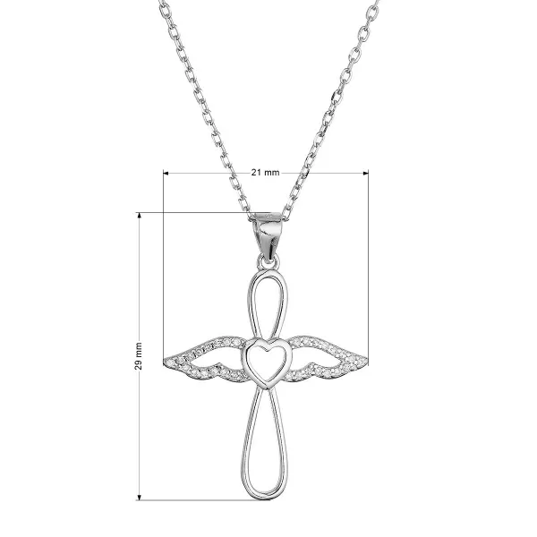 Stříbrný náhrdelník anděl se srdíčkem 12124.1
