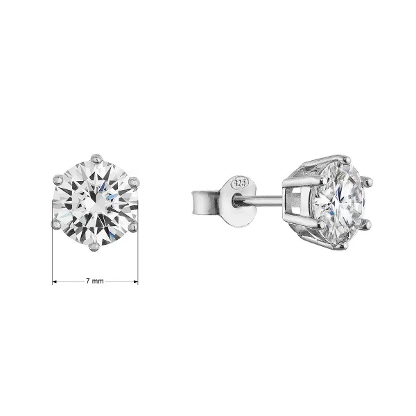 Stříbrné náušnice MIA 11M00002 moissanite