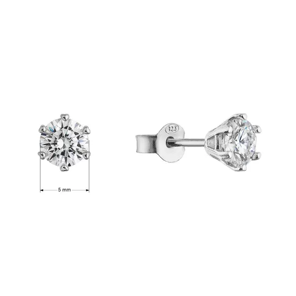 Stříbrné náušnice MIA 11M00006 moissanite