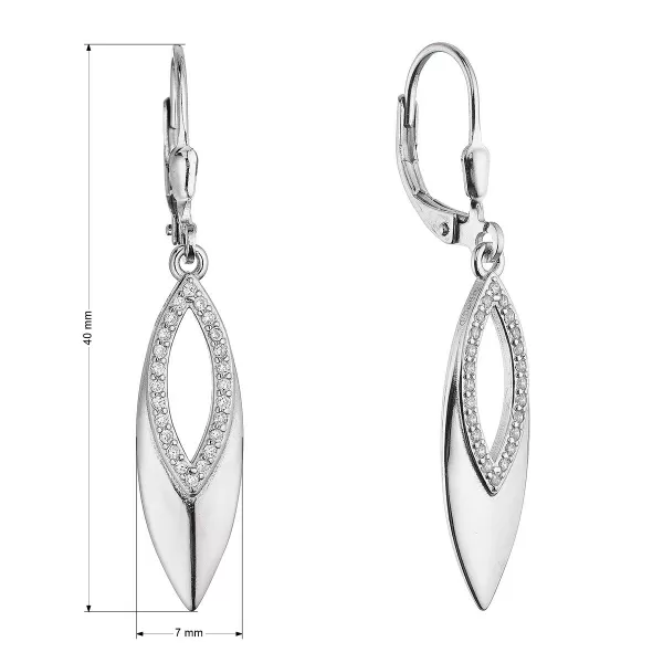 Stříbrné visací náušnice kapky 11696.1