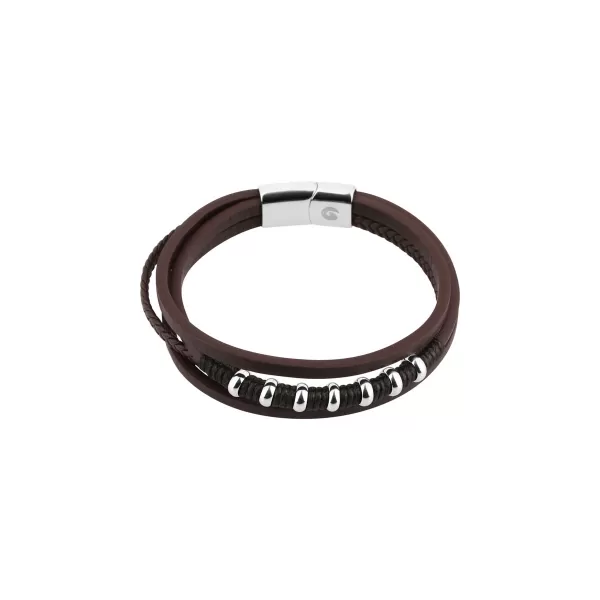 Náramek pánský recykl.kůže 43089.3 hnědý