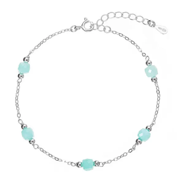 Stříbrný náramek s amazonity 13111.3