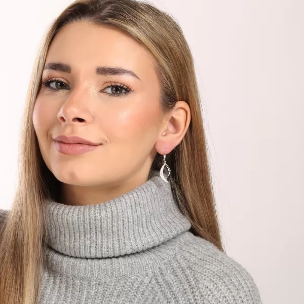 Stříbrné visací náušnice slzy 11697.1