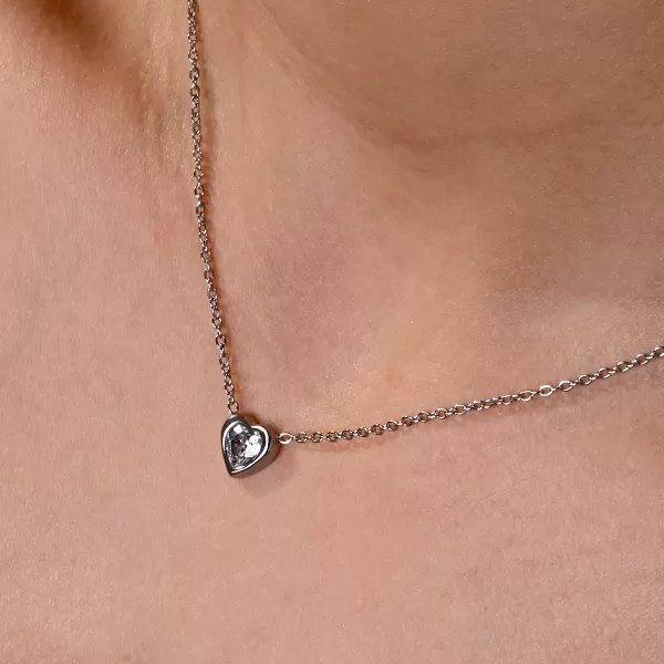 Náhrdelník srdce s krystalem 42048.1