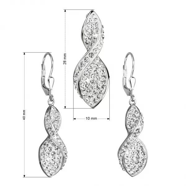 Stříbrné souprava s krystaly Swarovski spirála 39179.1