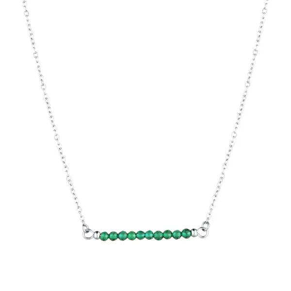 Ocelový náhrdelník zelený 42038.3