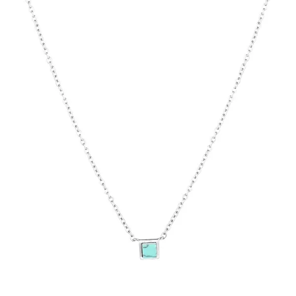 Náhrdelník s tyrkysem 42039.3 ocel