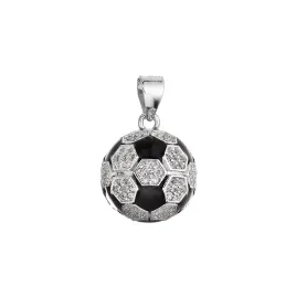 Stříbrný přívěsek fotbalový míč 14064.1 crystal