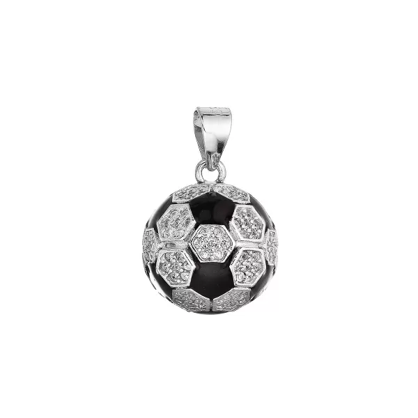 Stříbrný přívěsek fotbalový míč 14064.1 crystal
